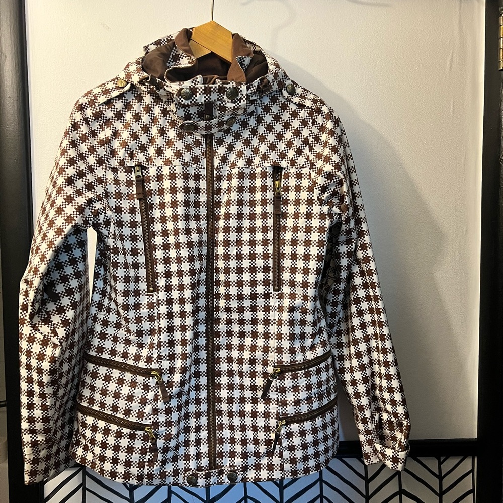 Burton DryRide Houndstooth Snowboarding Skiing Full Zip Jacket